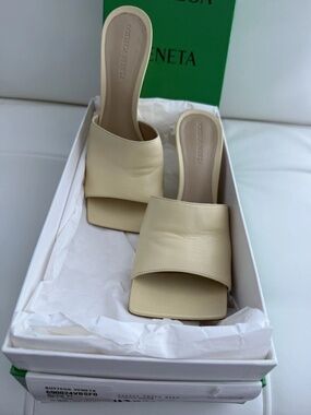 Bottega Veneta Leather Wedge Mule Heels